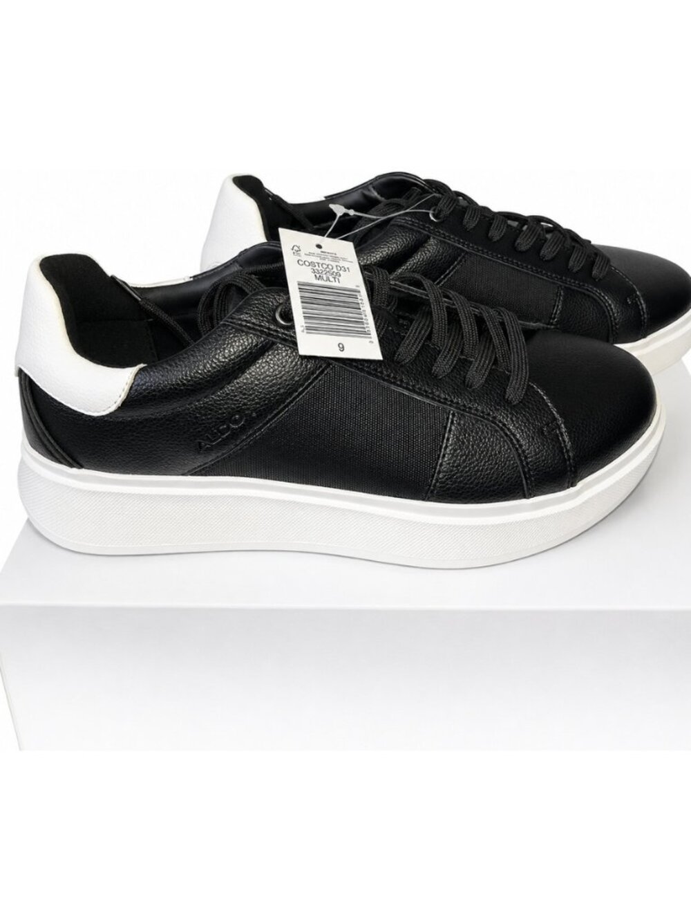 ALDO Men’s Black Low Top Sneakers Size 9 | White Sole | New With Box And Tags